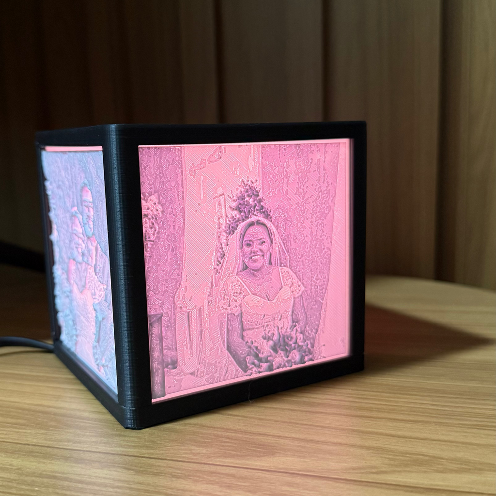 Luminária Personalizada com 4 Fotos Suas