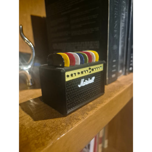 Porta palhetas com palhetas encaixadas